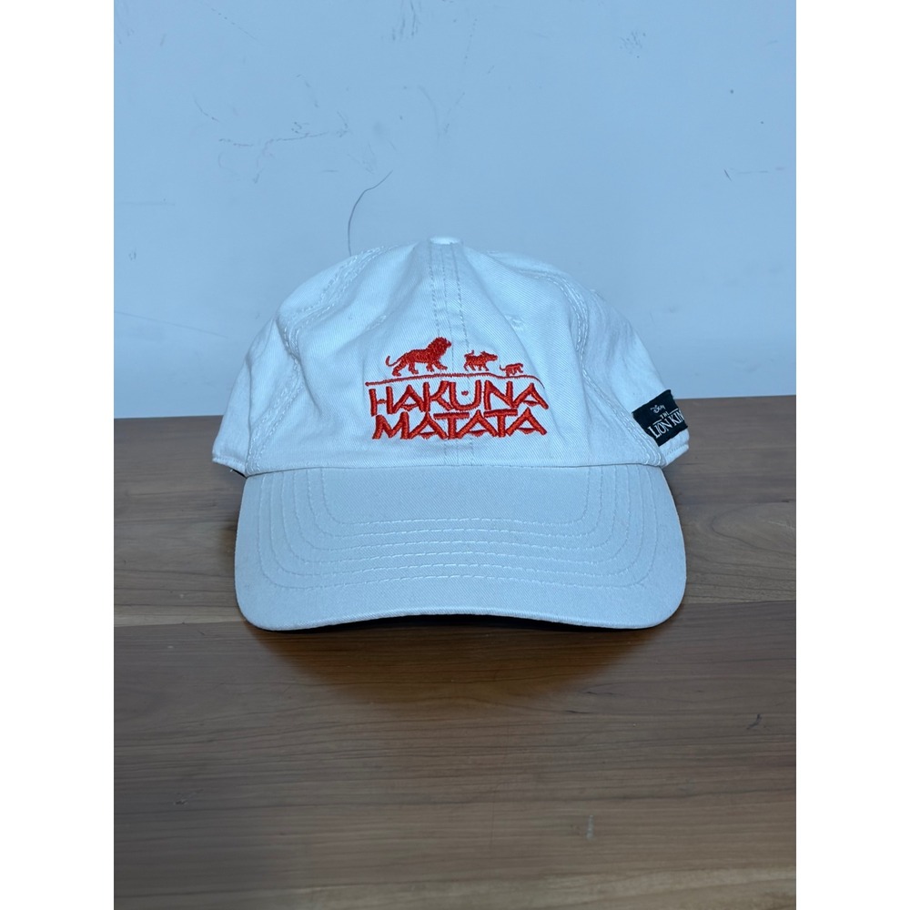 Disney The Lion King Hakuna Matata White Baseball Cap Hat Adjustable Red Logo
